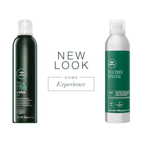 Tea Tree Shave Gel, Refreshing Foaming Gel, Suitable for All Skin Types, Great for Men's Shaving, Provides Cool After-S