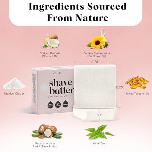 Kitsch Hydrating Shaving Soap for Women with Sensitive Skin - Paraben-Free, Sulfate-Free, Soft & Smooth - 4oz
Kitsch Sha
