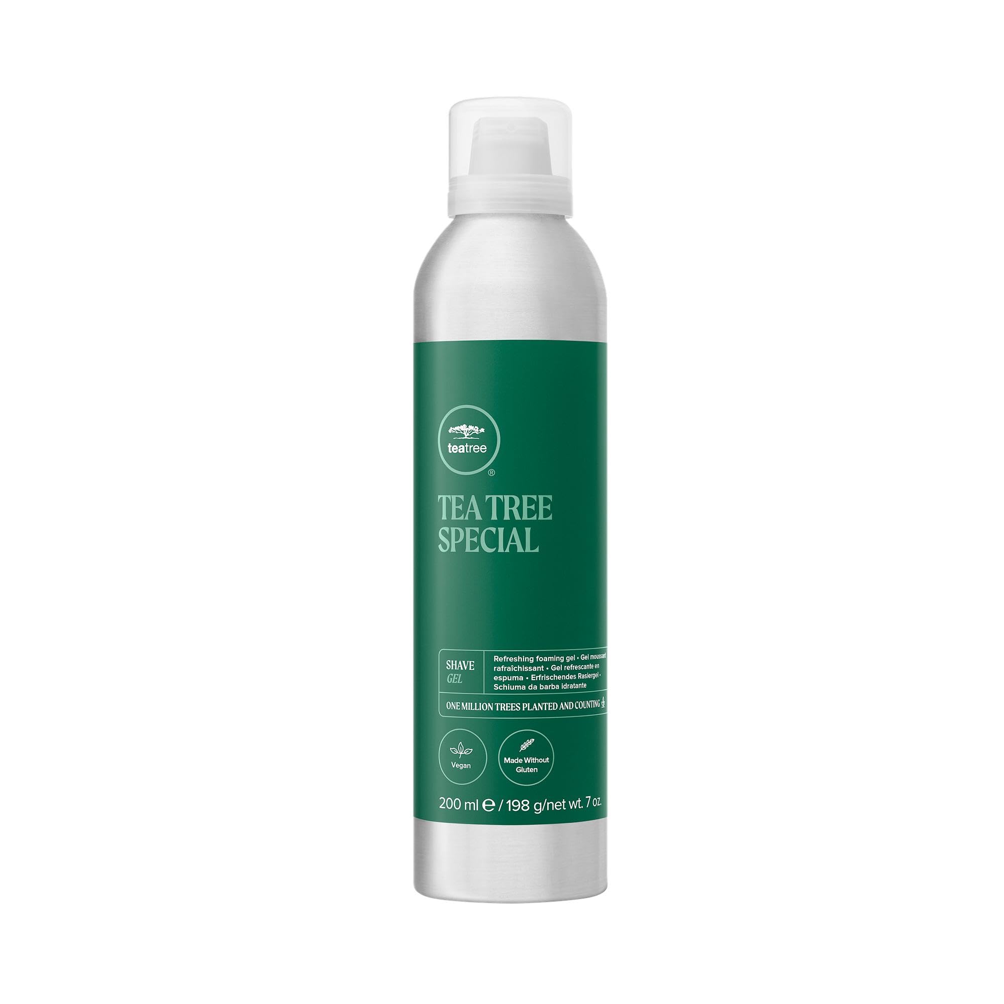 Tea Tree Shave Gel, Refreshing Foaming Gel, Suitable for All Skin Types, Great for Men's Shaving, Provides Cool After-S