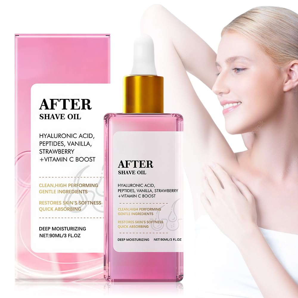 Strawberry & Vanilla Scent After Shave Oil for Women - Prevents Ingrown Hairs & Dryness, Soft Serve Hydration (1)  
Stra
